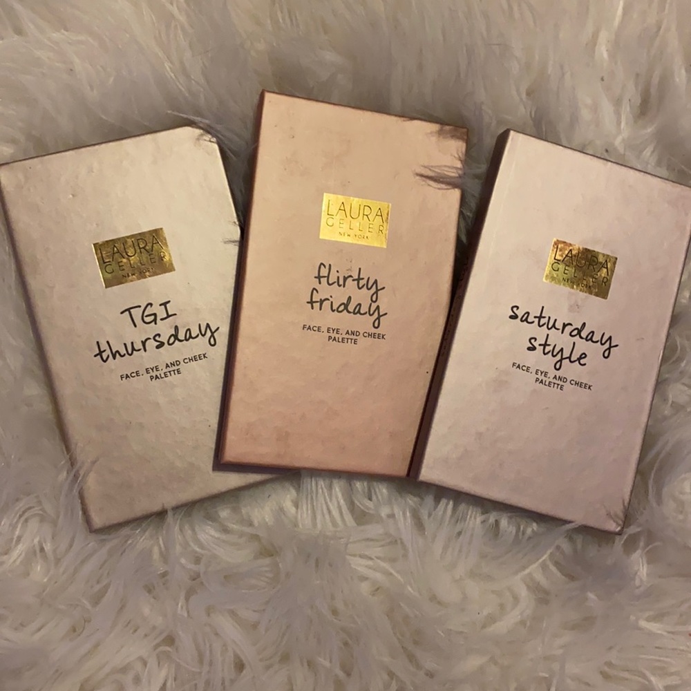 Three Laura geller eye and cheek pallets